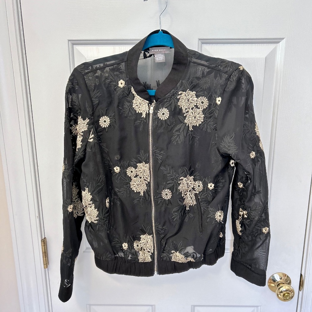 NEW embroidered bomber jacket S